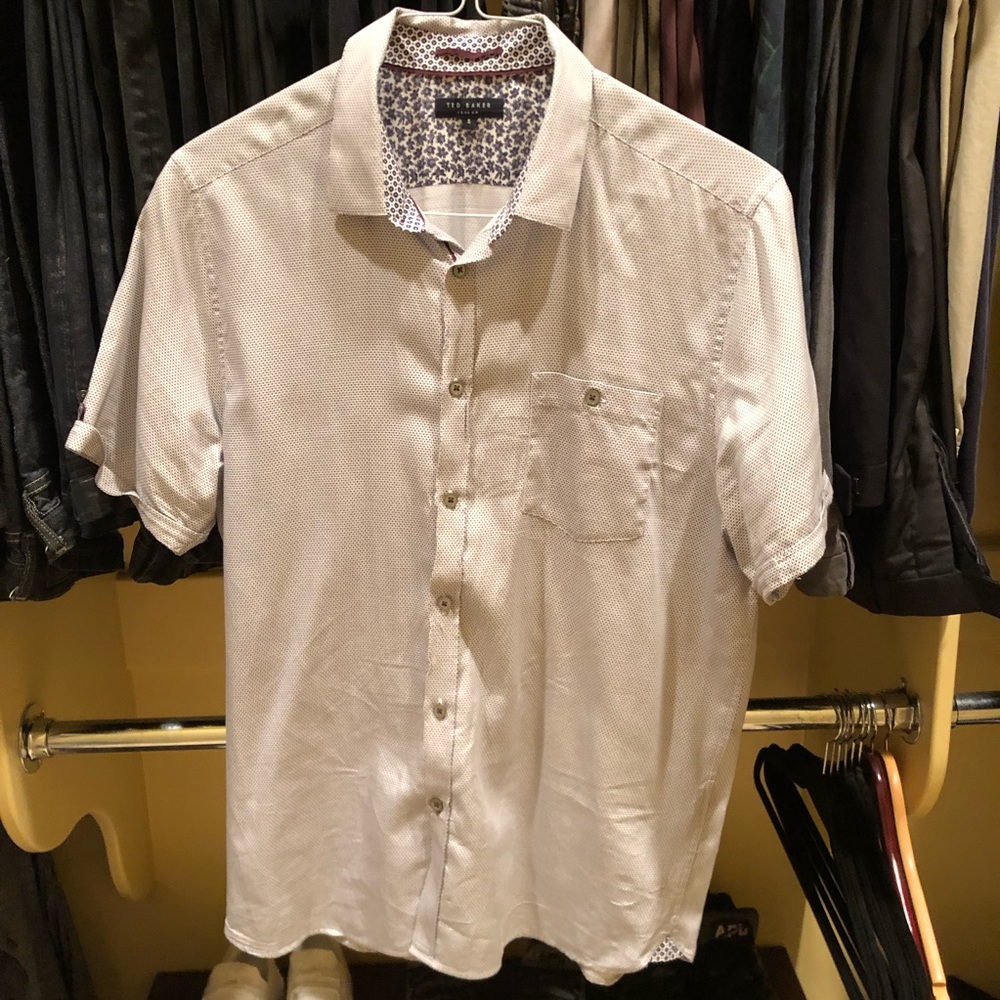 Ted Baker - Short Sleeve Shirt - White Geo Print
